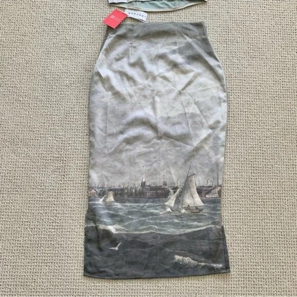 The MET x PacSun Sailboat Satin Midi Skirt and Strapless Bustier Top Set Dress
